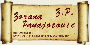 Zorana Panajotović vizit kartica